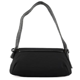 Gucci 106295 Black Leather Nylon Shoulder Bag