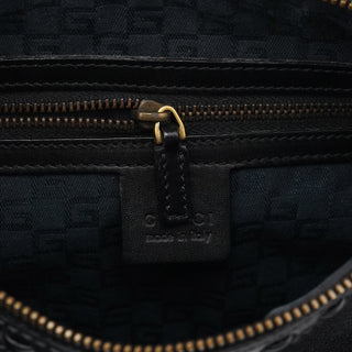 Gucci 106383 Black Leather Hobo Shoulder Bag