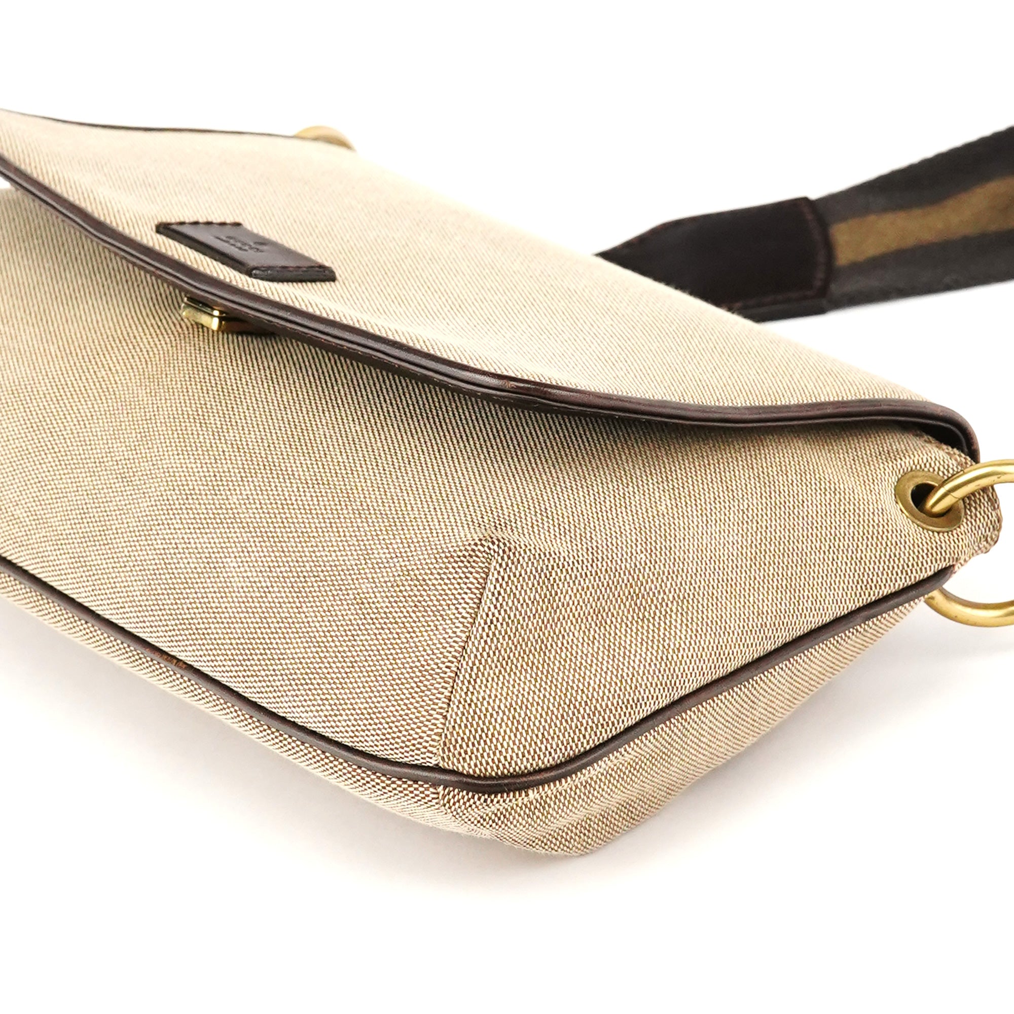 Gucci 106671 Beige Brown Sherry Line Shoulder Bag