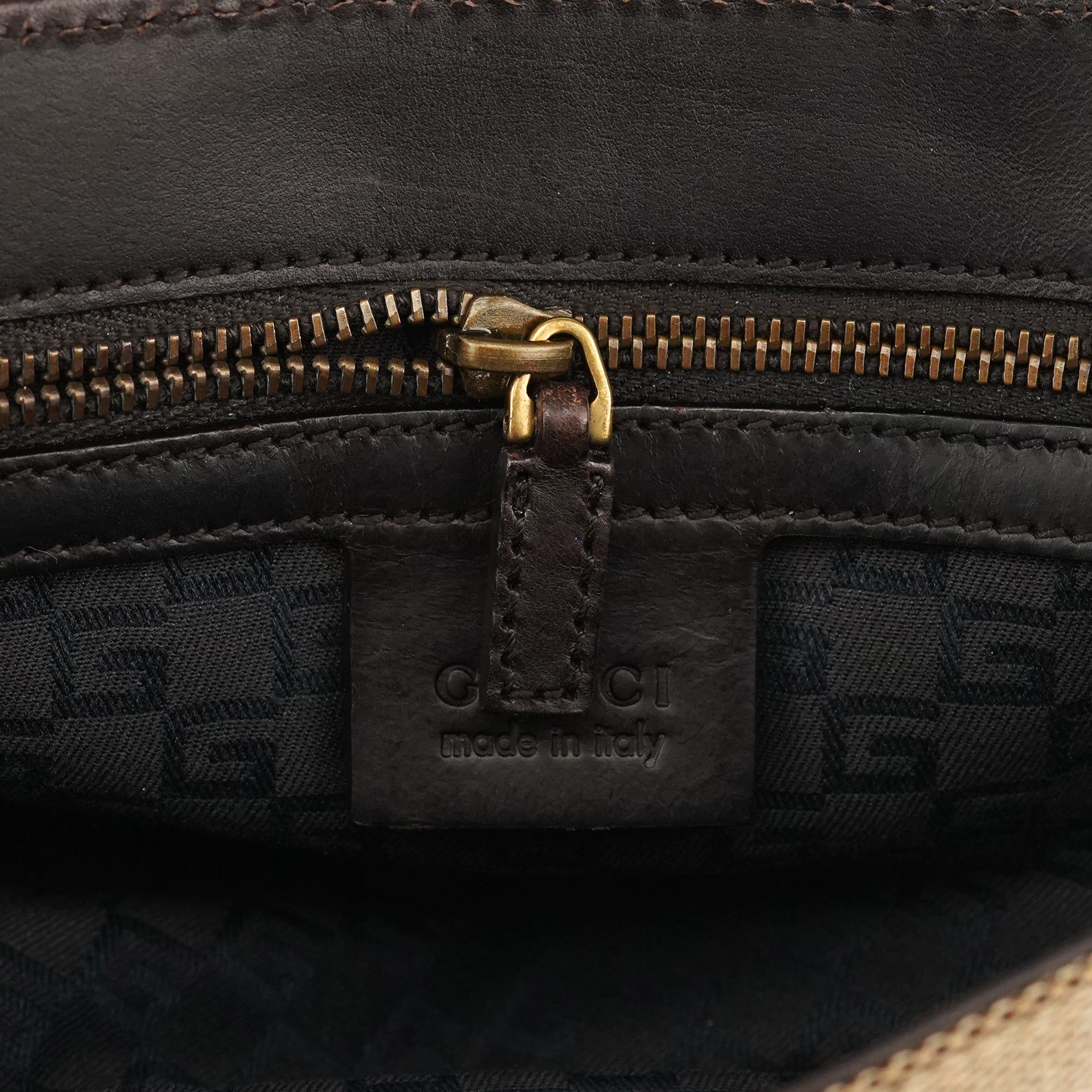 Gucci 106671 Beige Brown Sherry Line Shoulder Bag