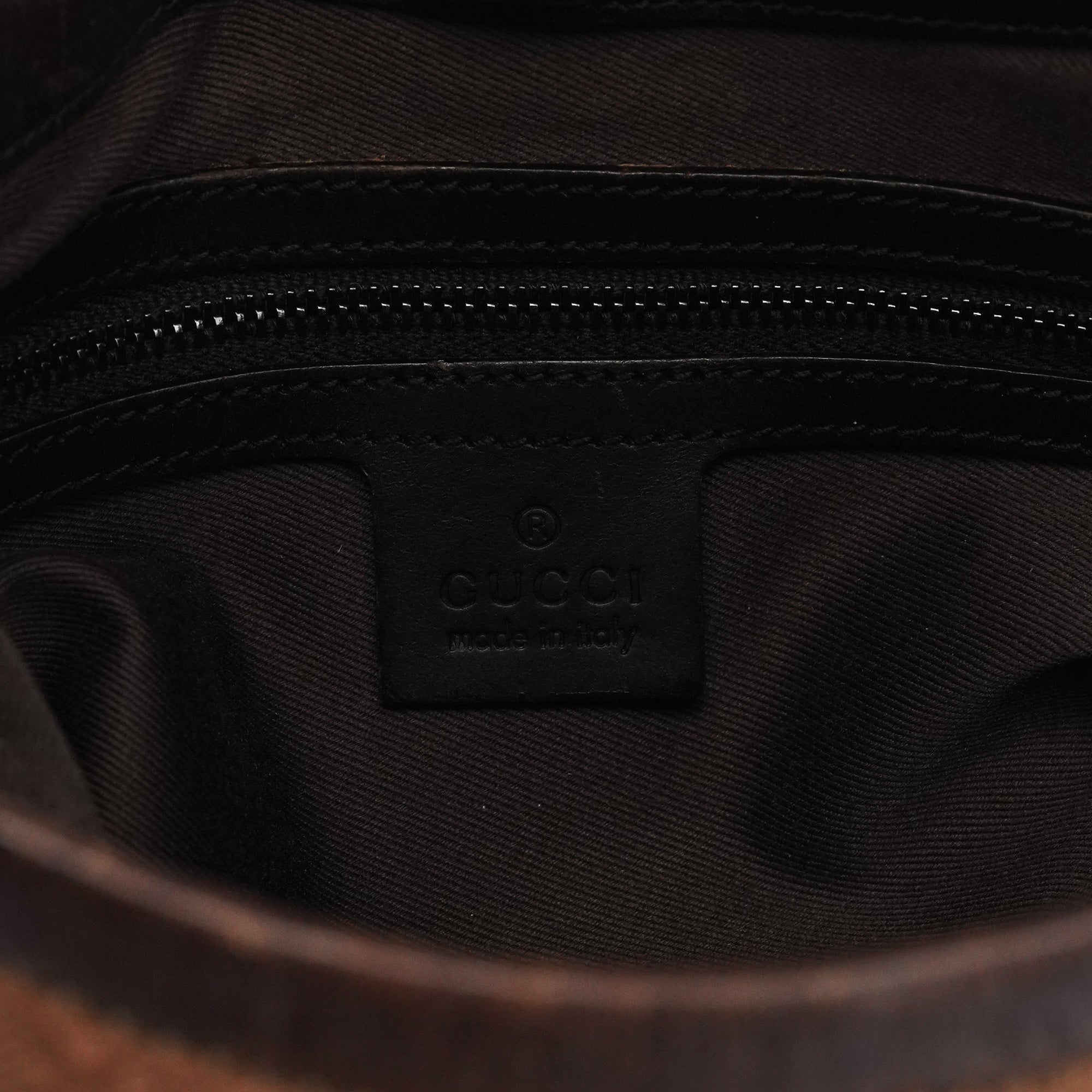 Gucci 107752 Brown GG Canvas Leather Tote Bag
