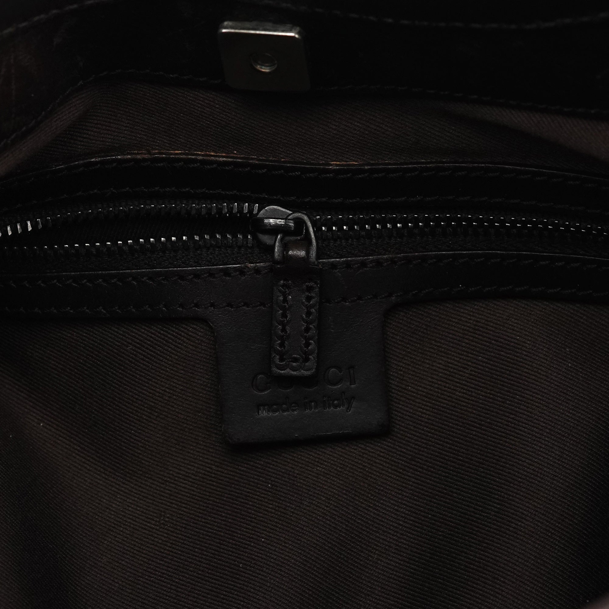 Gucci 107752 Brown GG Canvas Leather Tote Bag