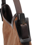 Gucci 107752 Brown GG Canvas Leather Tote Bag