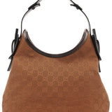 Gucci 107752 Brown GG Canvas Leather Tote Bag