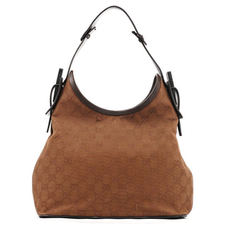 Gucci 107752 Brown GG Hobo Shoulder Bag