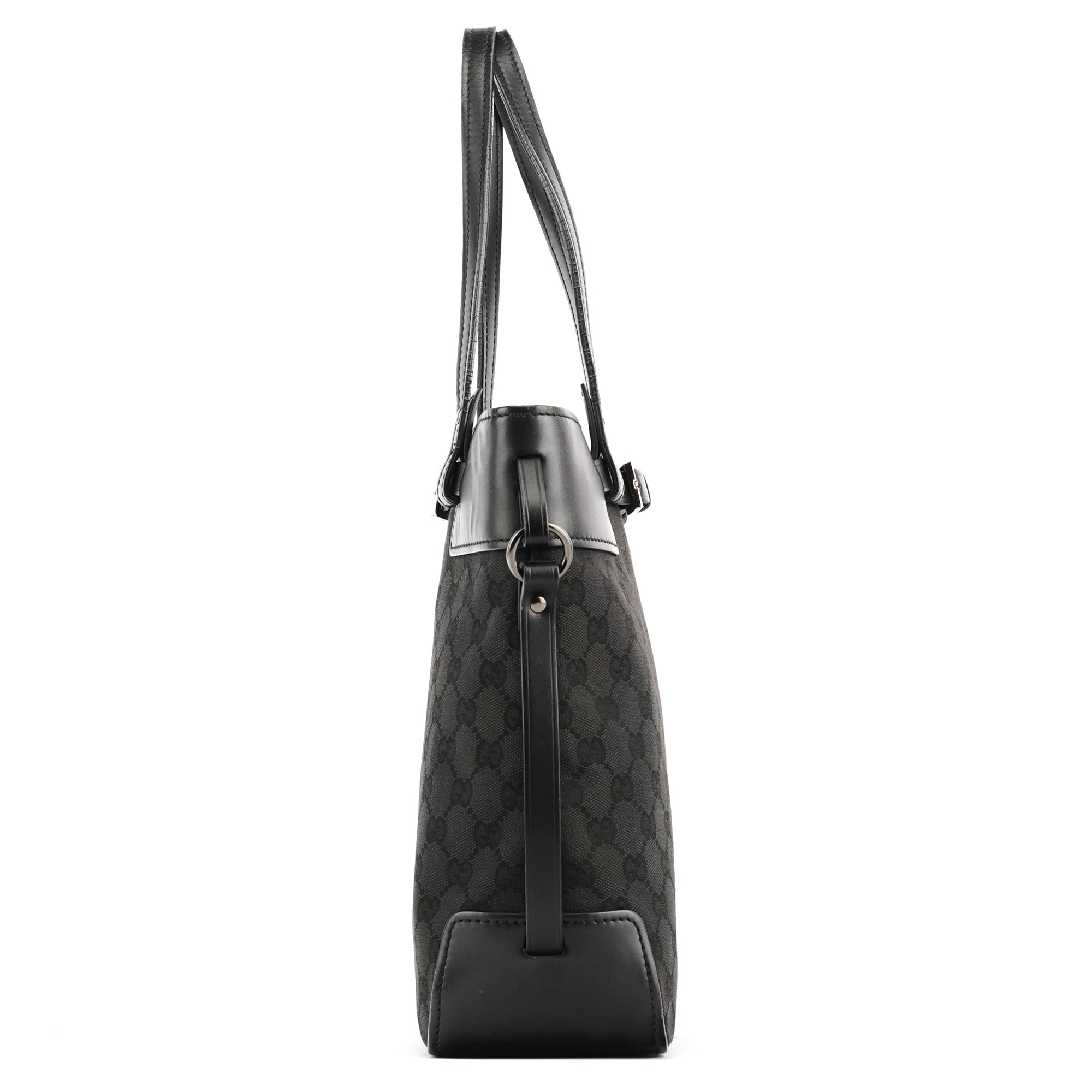 Gucci 107757 Black GG Leather Tote Bag