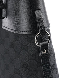 Gucci 107757 Black GG Leather Tote Bag