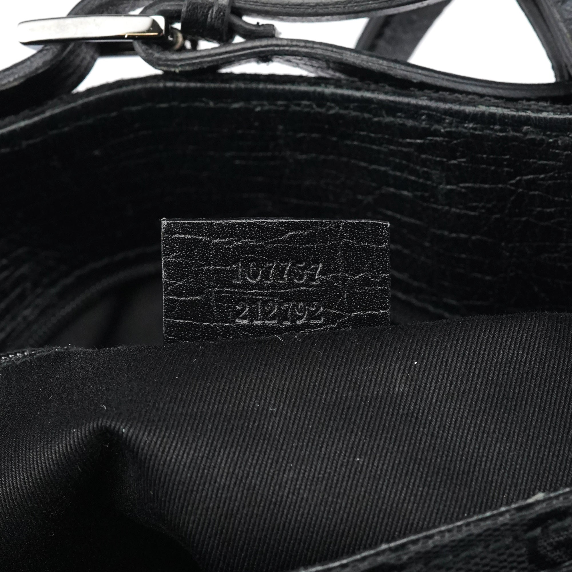 Gucci 107757 Black GG Leather Tote Bag