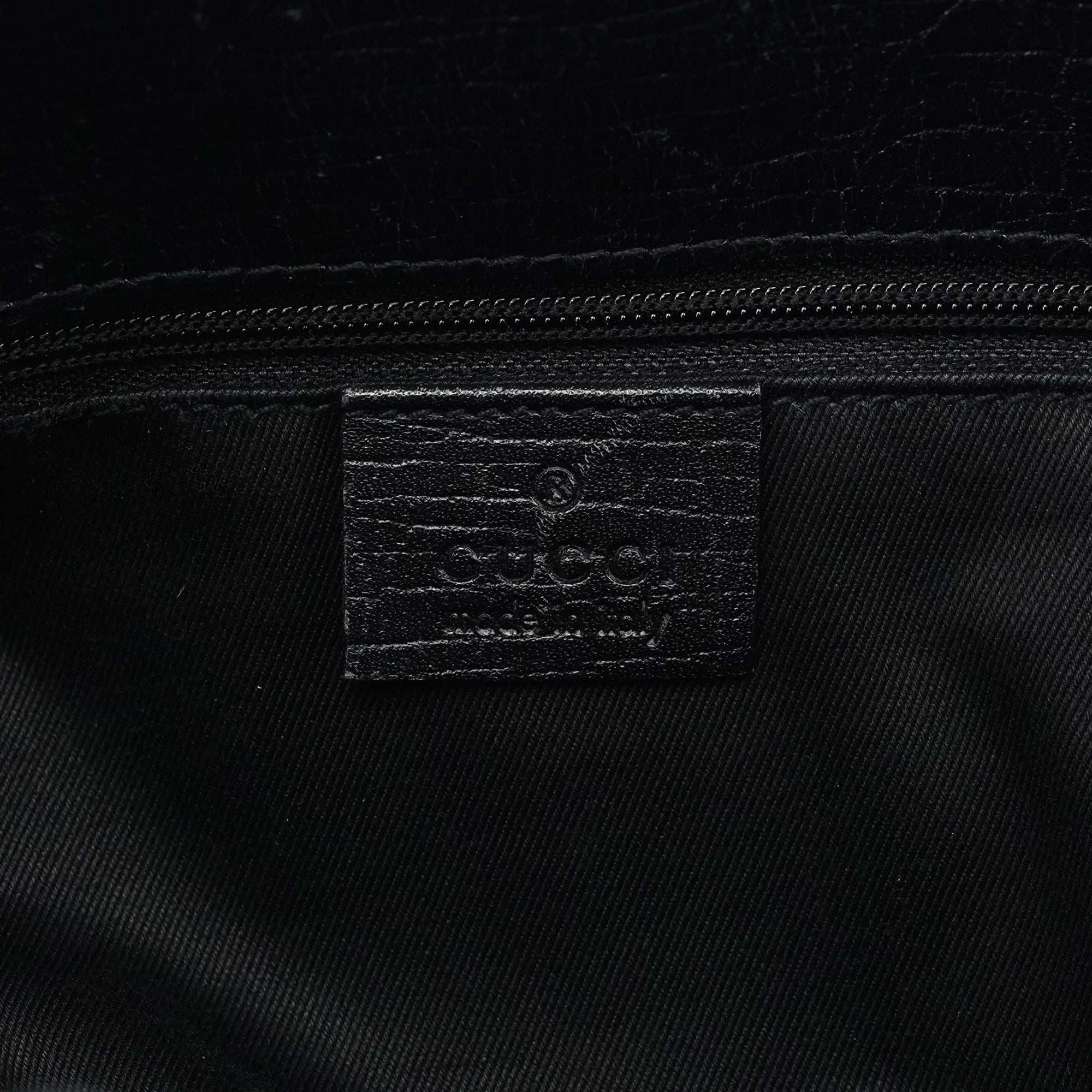 Gucci 107757 Black GG Leather Tote Bag