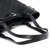 Gucci 107757 Black GG Leather Tote Bag