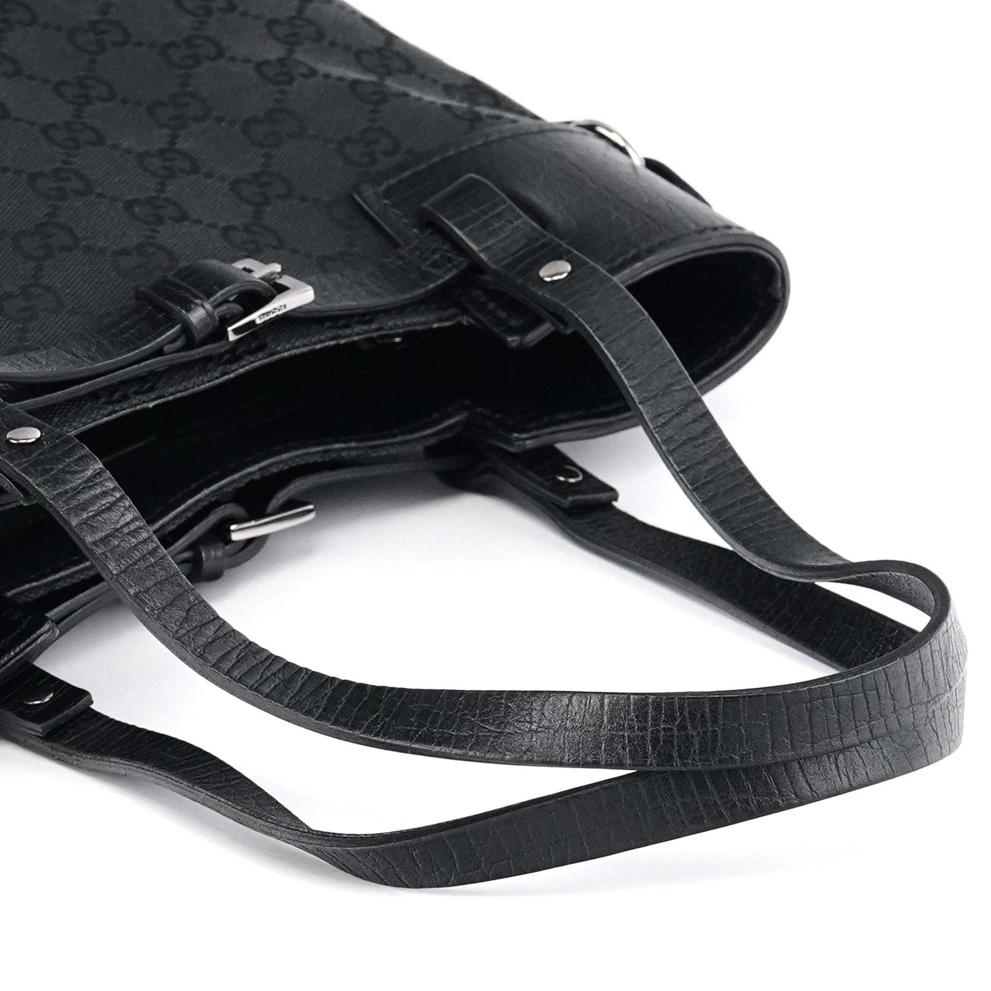 Gucci 107757 Black GG Leather Tote Bag