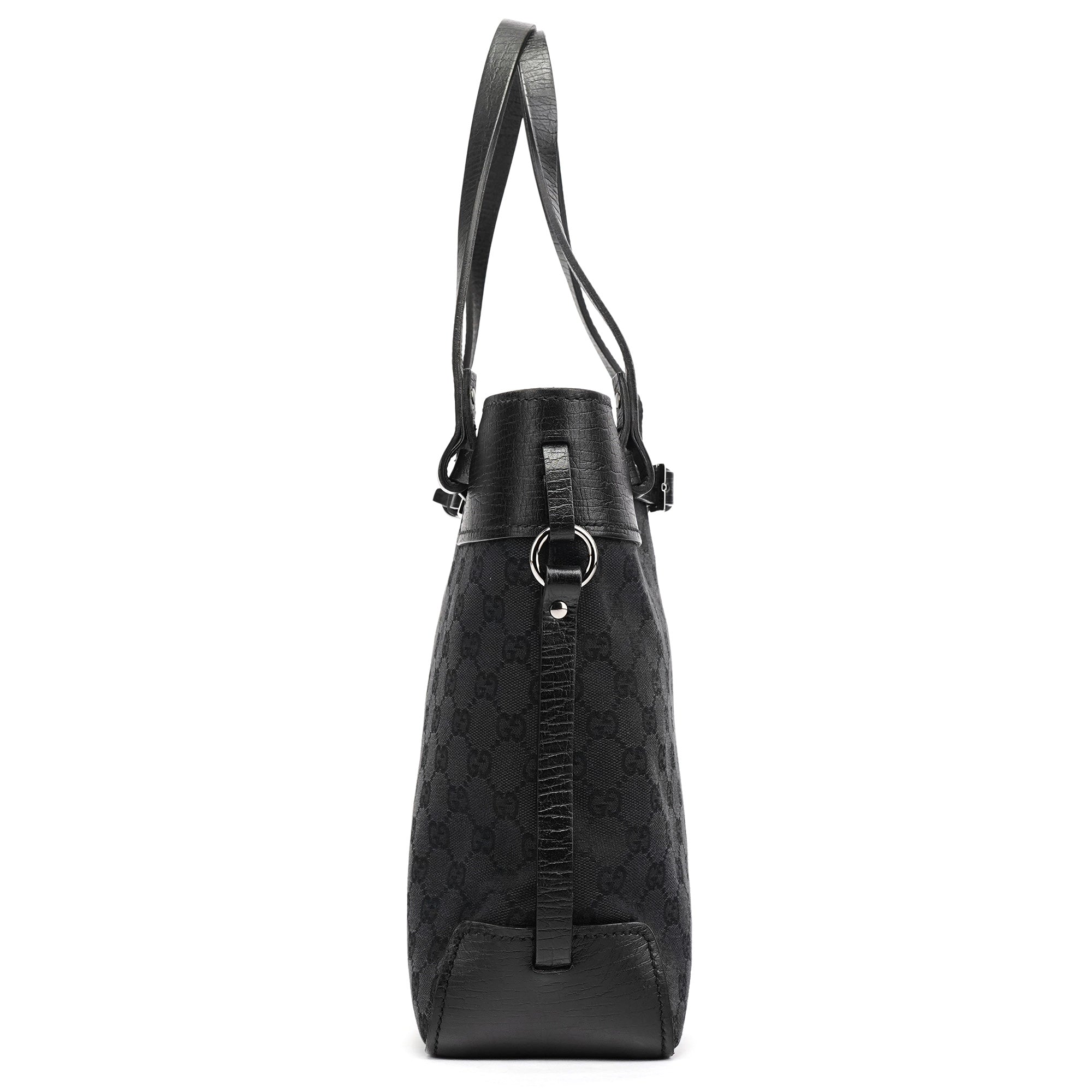 Gucci 107757 Black GG Leather Tote Bag