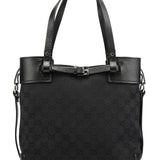 Gucci 107757 Black GG Leather Tote Bag