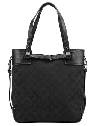 Gucci 107757 Black GG Leather Tote Bag