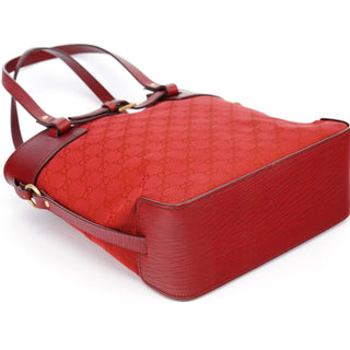 Gucci 107757 Red GG Leather Tote Bag