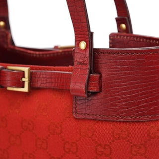 Gucci 107757 Red GG Leather Tote Bag