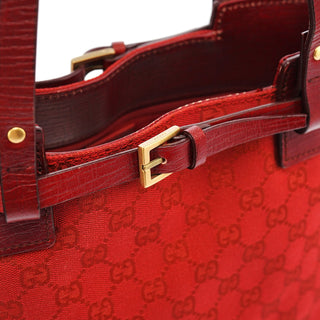 Gucci 107757 Red GG Leather Tote Bag