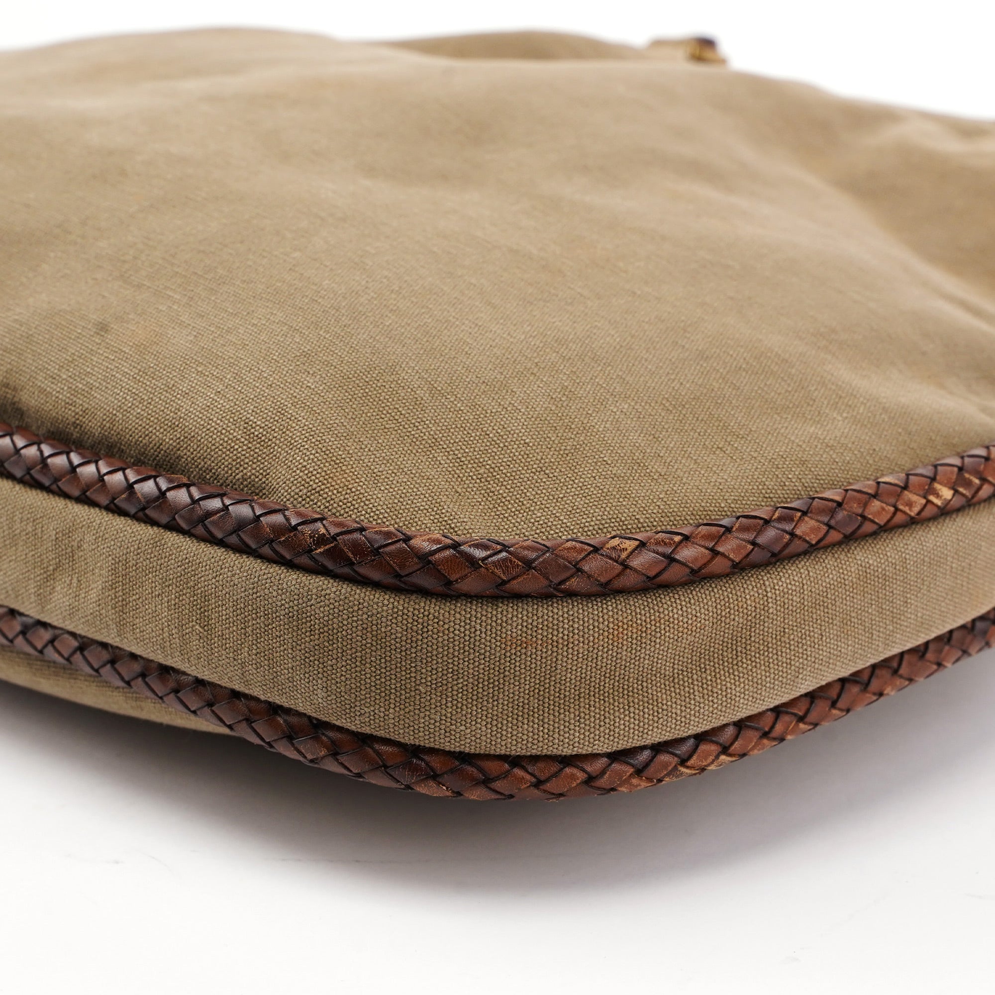 Gucci 109129 Khaki Canvas Bamboo Bag