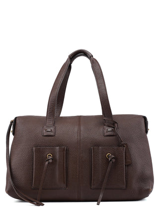 Gucci 109132 Brown Leather Pocket Tote Bag