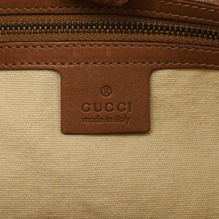 Gucci 109136 Beige Canvas Bamboo Top Handle Bag