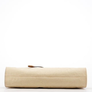 Gucci 109136 Beige Canvas Bamboo Top Handle Bag
