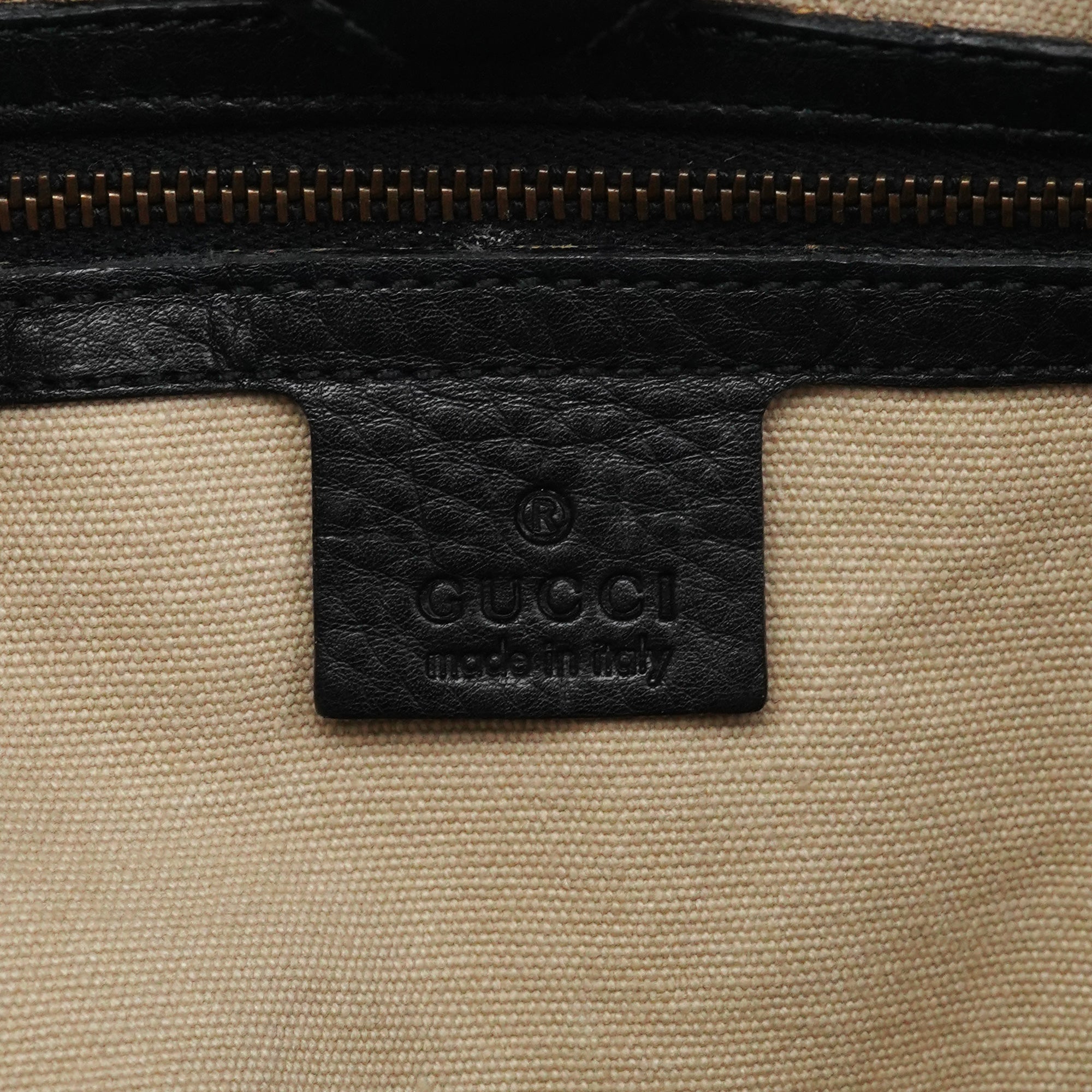 Gucci 109136 Black Leather Bamboo Top Handle Bag