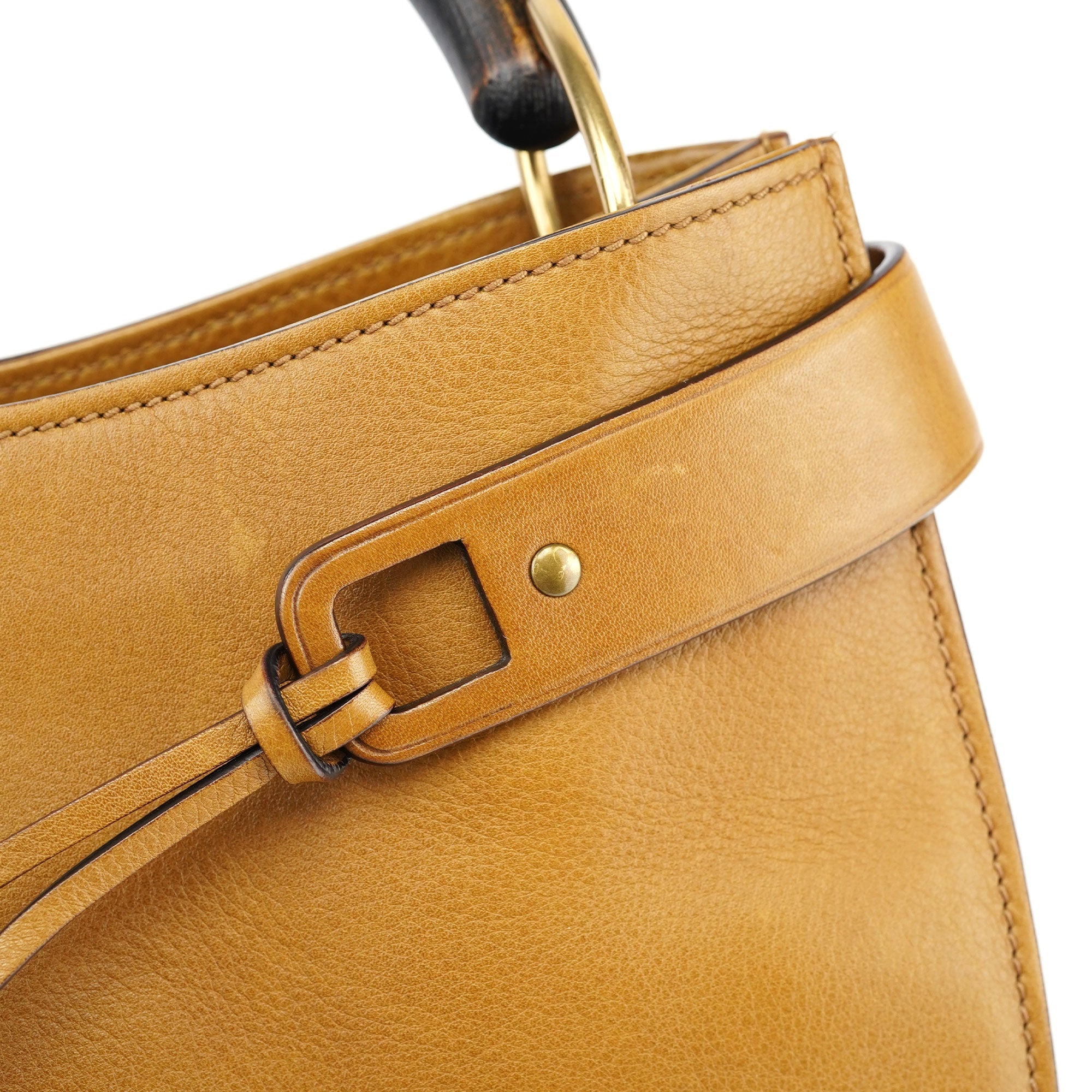 Gucci 109136 Bamboo Tasche aus gelbem Leder