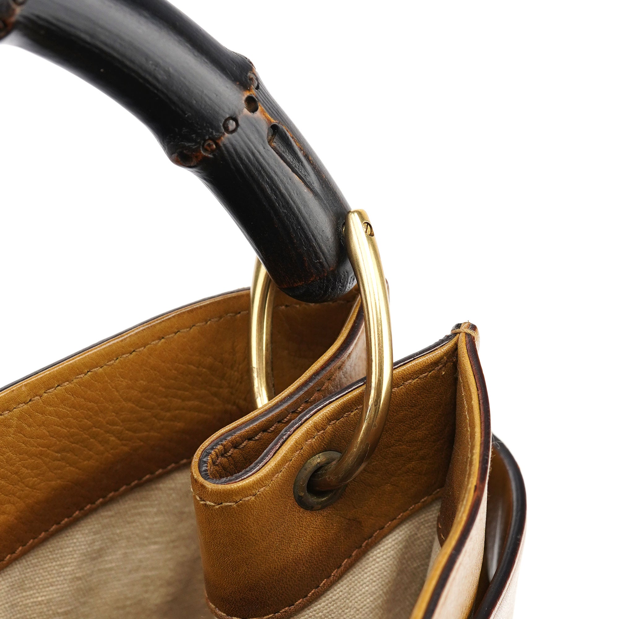Gucci 109136 Bamboo Tasche aus gelbem Leder