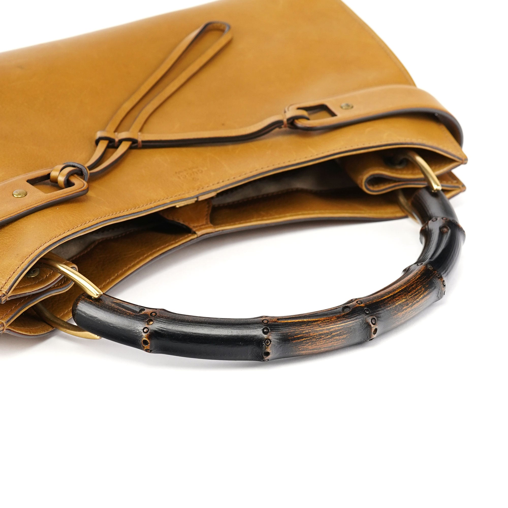 Gucci 109136 Bamboo Tasche aus gelbem Leder