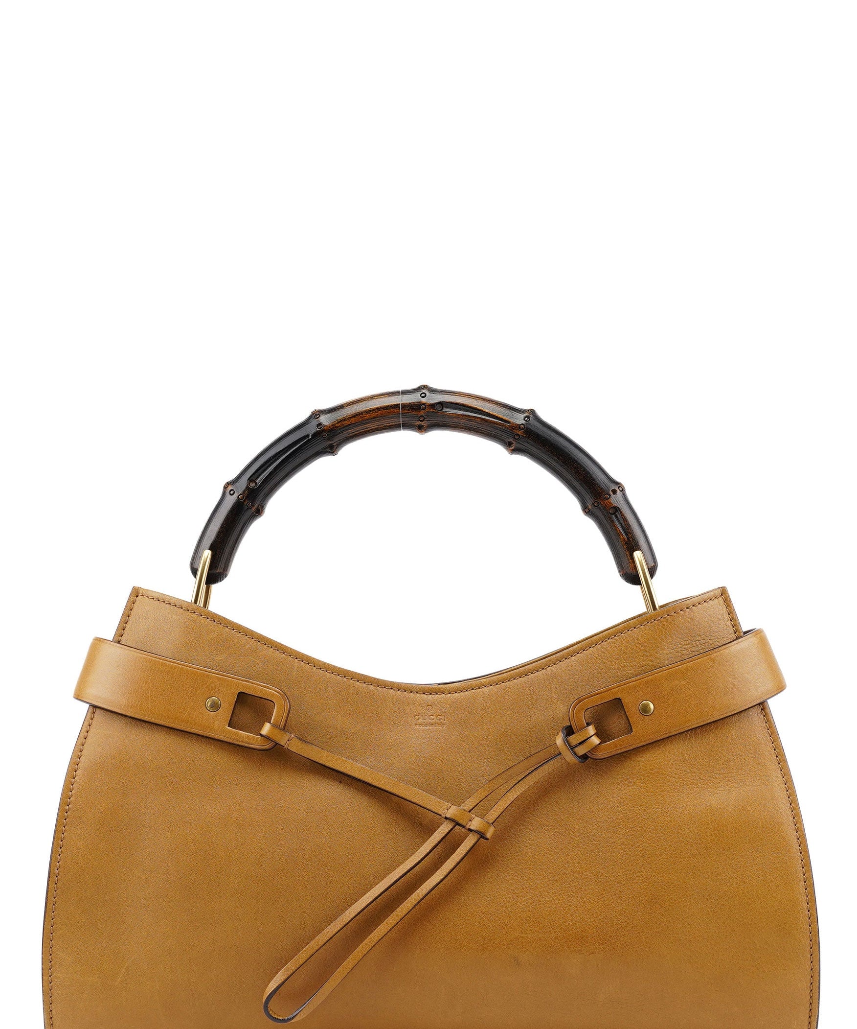 Gucci 109136 Yellow Leather Bamboo Bag