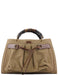 Gucci 109138 Beige Canvas Bamboo Dual Handle Bag