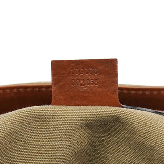 Gucci 109138 Beige Canvas Bamboo Tote Bag