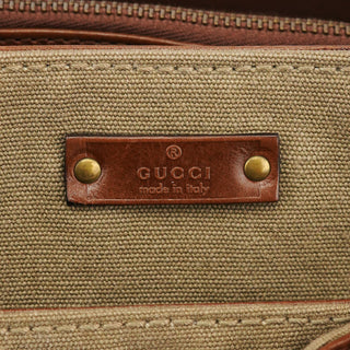 Gucci 109138 Beige Canvas Bamboo Tote Bag