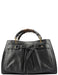 Gucci 109138 Black Calfskin Bamboo Dual Handle Bag