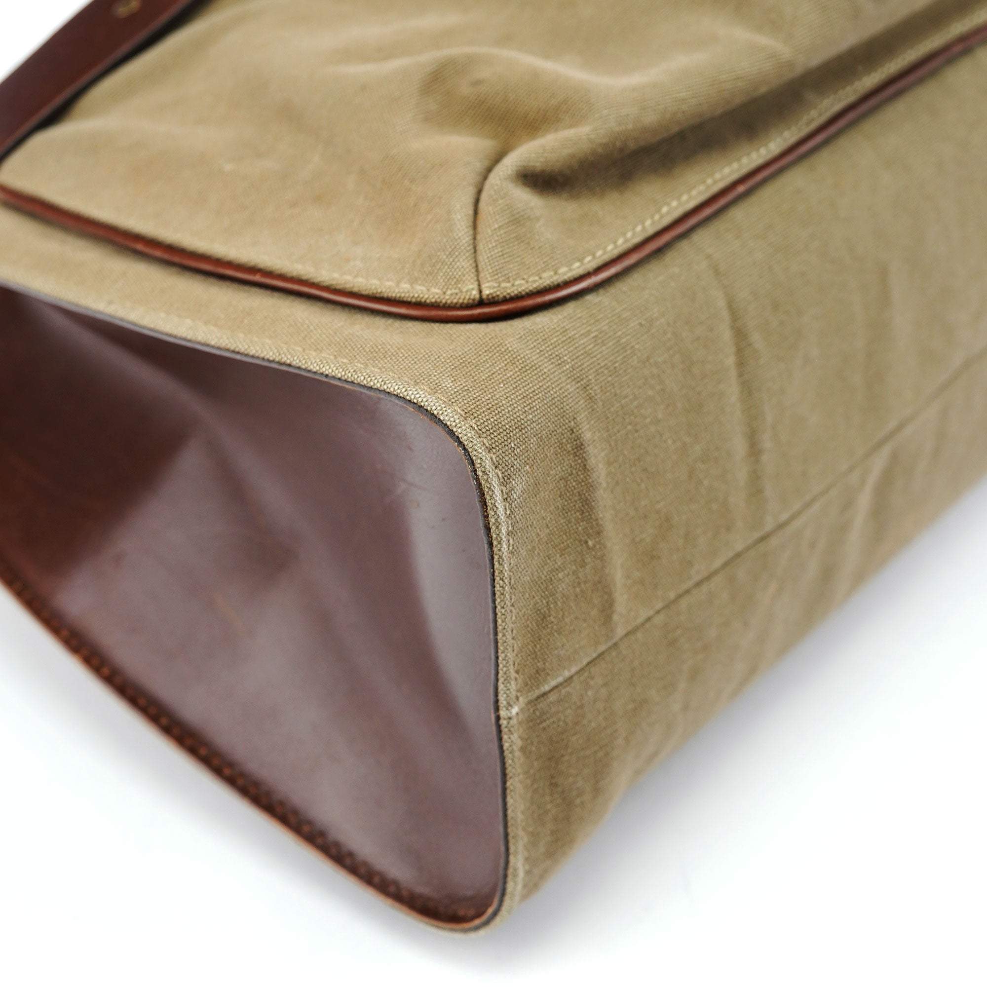 Gucci 109139 Beige Canvas Bamboo Dual Handle Bag