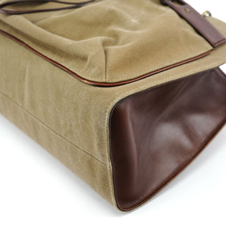 Gucci 109139 Beige Canvas Bamboo Dual Handle Bag