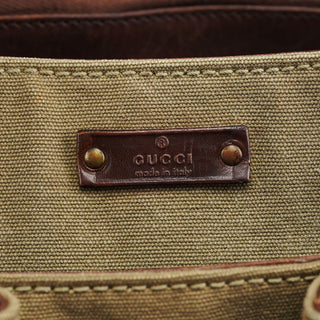 Gucci 109139 Beige Canvas Bamboo Dual Handle Bag