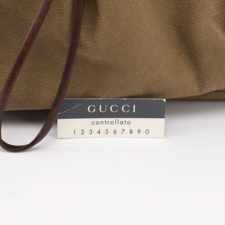 Gucci 109139 Beige Canvas Bamboo Dual Handle Bag