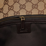 Gucci 109140 Beige GG Leather Woven Handle Tote Bag