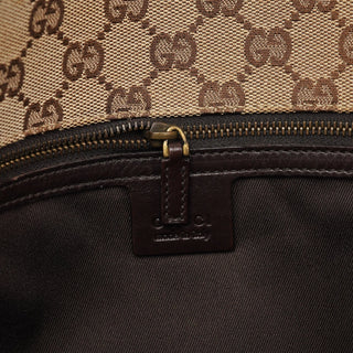 Gucci 109140 Beige GG Leather Woven Handle Tote Bag