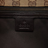 Gucci 109140 Beige GG Leather Woven Handle Tote Bag
