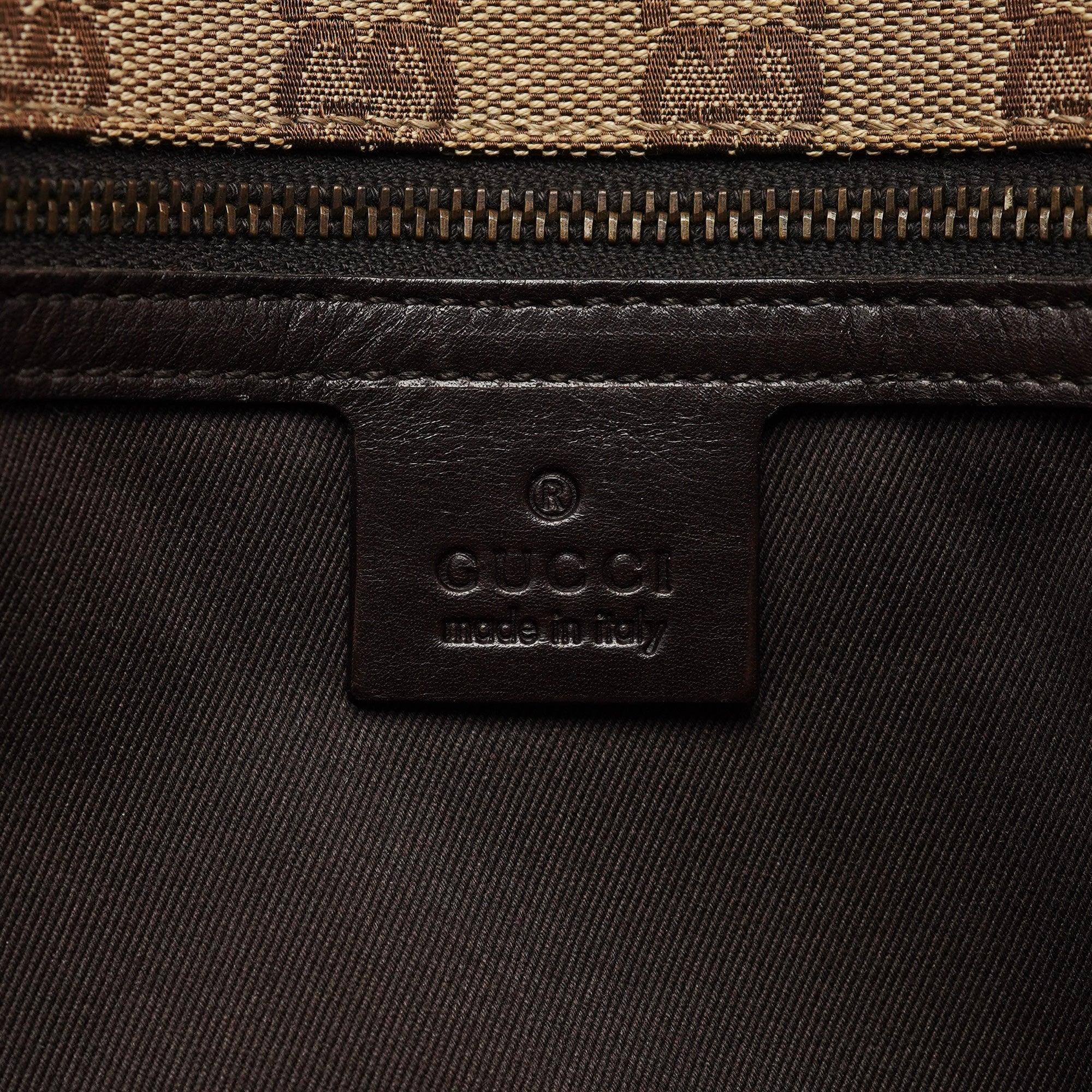 Gucci 109140 Beige GG Leather Woven Handle Tote Bag