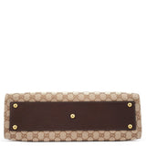 Gucci 109140 Beige GG Leather Woven Handle Tote Bag