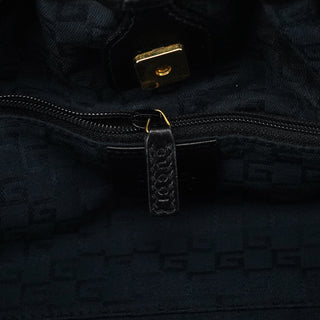 Gucci 109156 Black Calfskin Leather Ruched Shoulder Bag