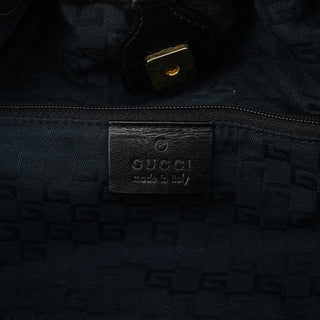 Gucci 109156 Black Calfskin Leather Ruched Shoulder Bag