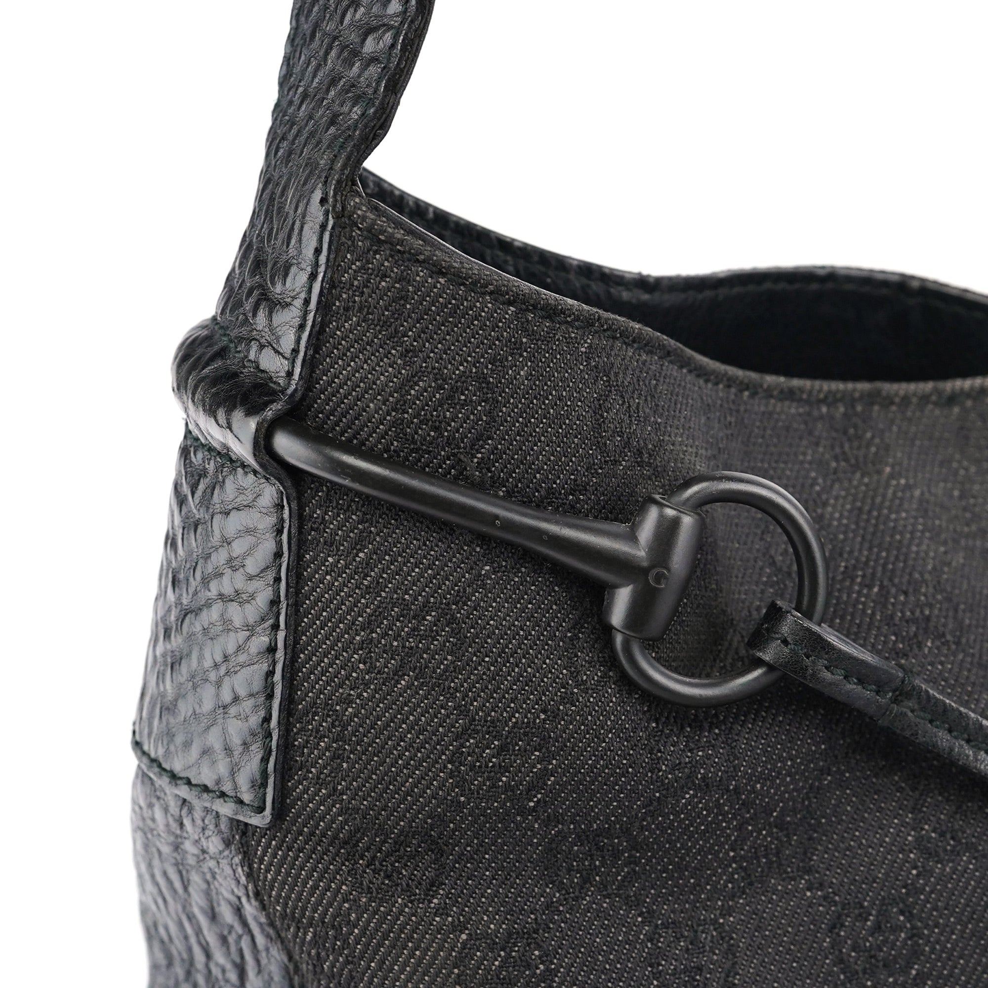 Gucci 109175 Anthracite GG Horsebit Shoulder Bag