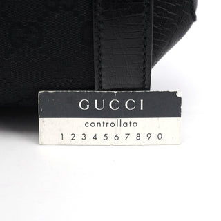 Gucci 111713 Black GG Bamboo Bullet Lock Bag