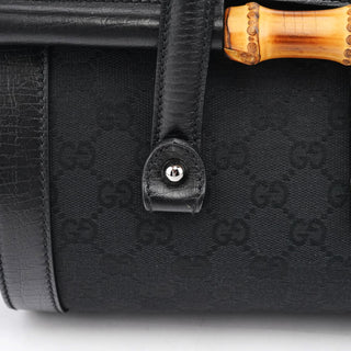 Gucci 111713 Black GG Bamboo Bullet Lock Bag
