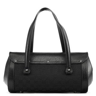 Gucci 111713 Black GG Bamboo Bullet Lock Bag
