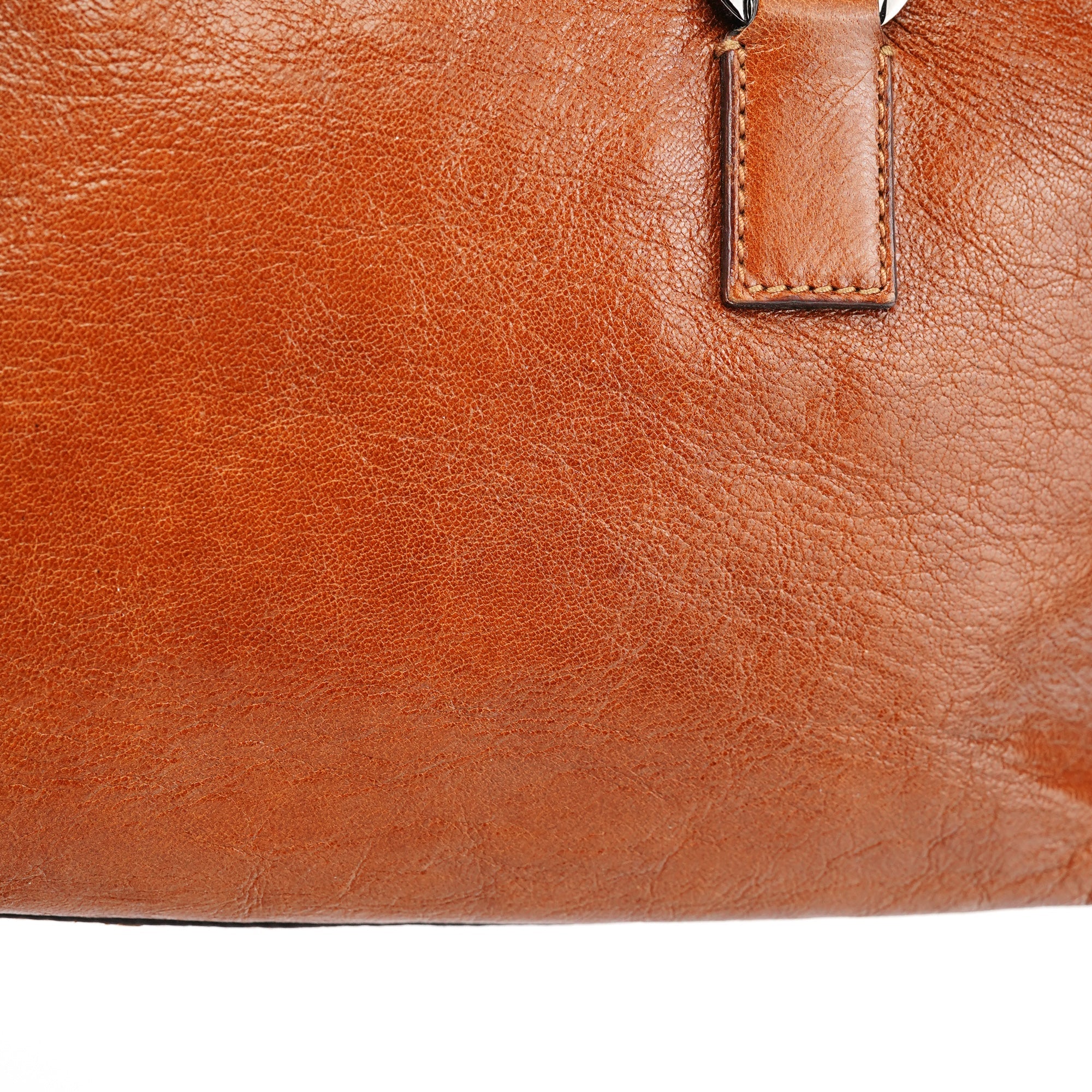 Gucci 113009 Brown Leather Bowling Bag